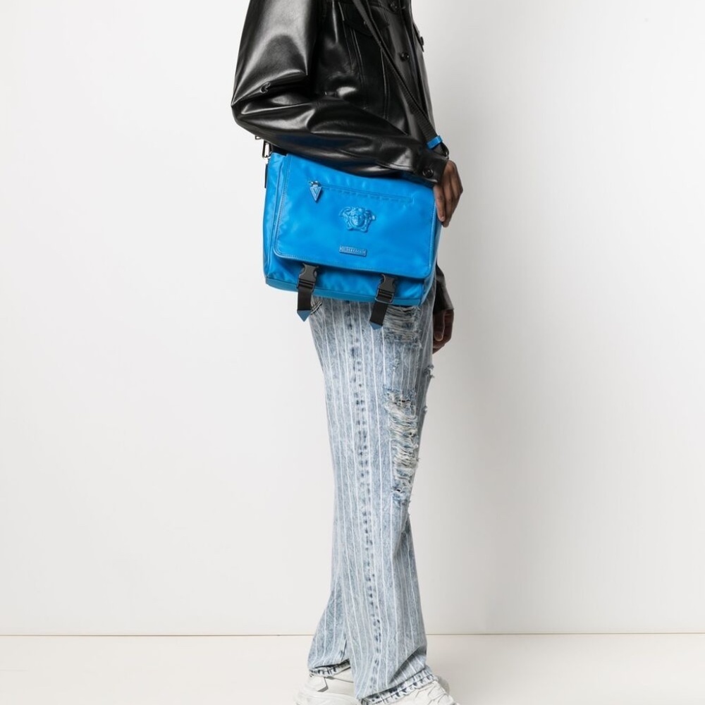 Versace La Medusa Nylon Messenger Bag - Picture 10 of 16